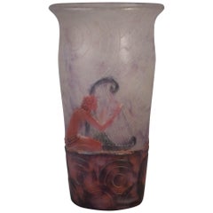 Antique Gabriel Argy Rousseau Pate-De-Verre "Musiciens Grecs" Vase, circa 1920