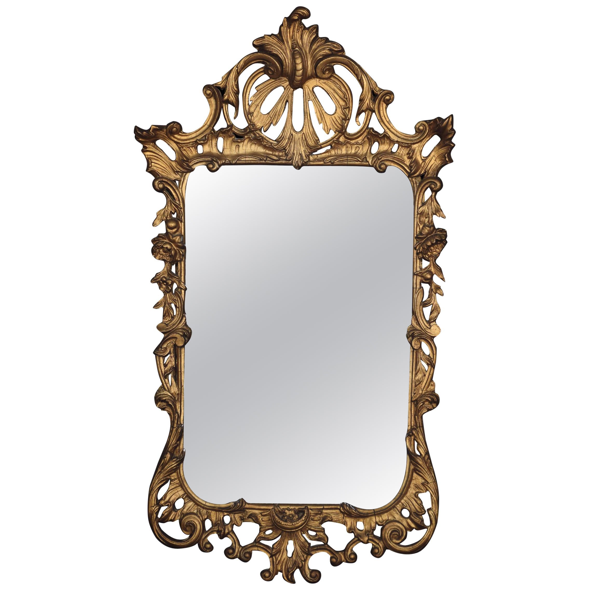Rococo Revival Gilt Mirror For Sale