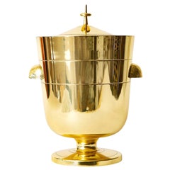 Tommi Parzinger Brass Ice and Champagne Bucket Mid-Century Modern Barware