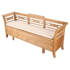 Swedish Country Style Pine Bench 19th Century