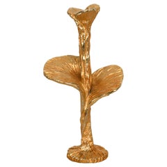 Stephane Galerneau Gold Plated Pewter Candlestick, 1990s