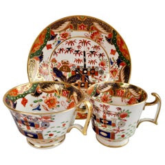 Porcelain Teacup Trio, Spode Imari Tobacco Leaf Patt. 967, Regency ca 1815