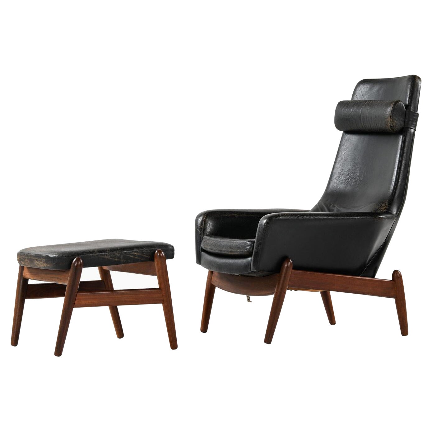 Arnold Madsen Easy Chair mit Hocker Modell MS 30 Hergestellt von Madsen & Schubell