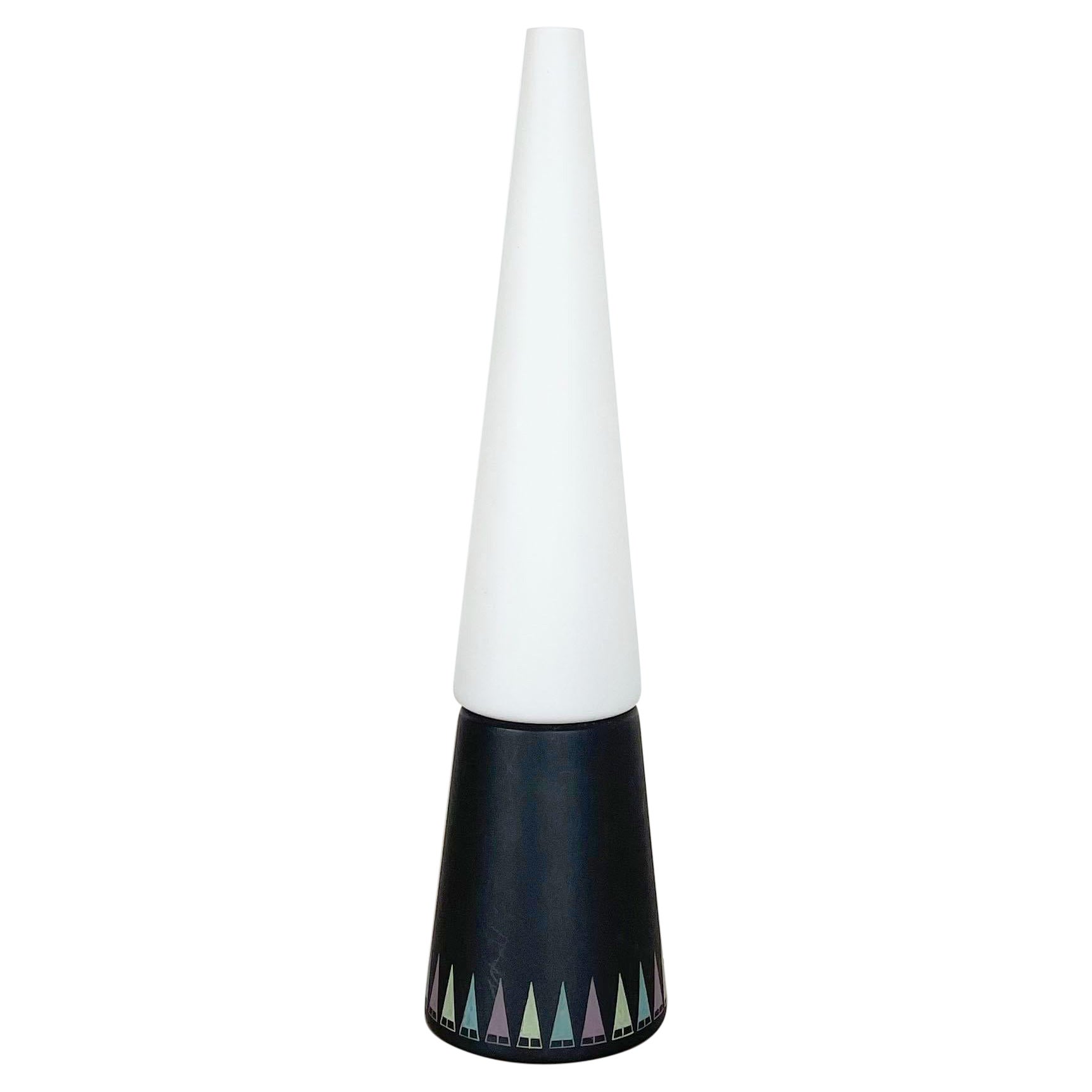 Cone Table Light in Glass and Wood by Hans-Agne Jakobsson Ab, Sweden 1960s For Sale