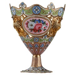 Gold and Enamel Zarf, Swiss, Early 19th Century