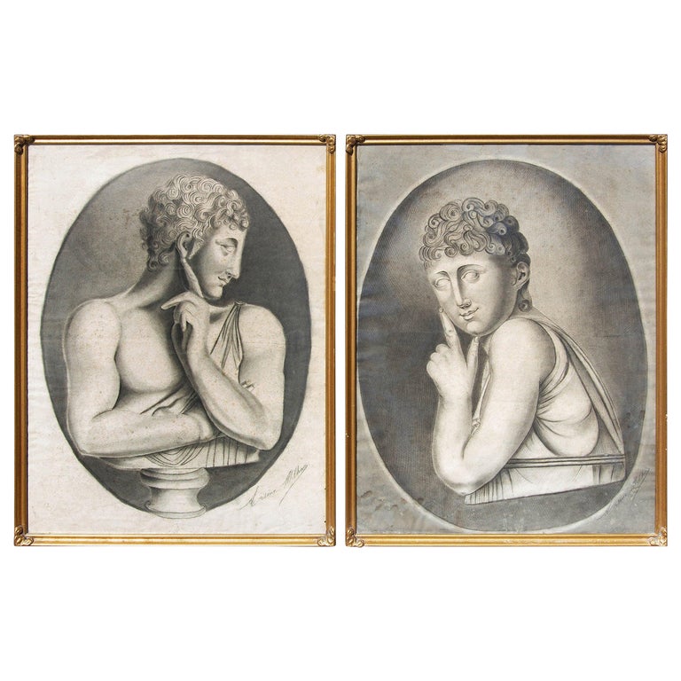 Early 19th Century, French, Salon Portrait Drawings, a Pair For Sale at ...