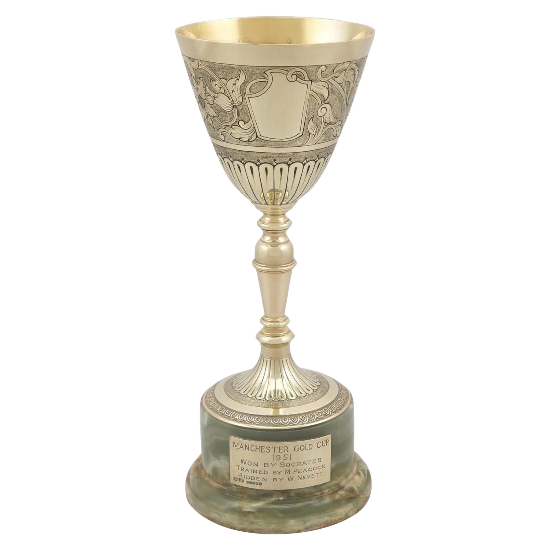 1960s 9K Yellow Gold Presentation Cup Vintage For Sale