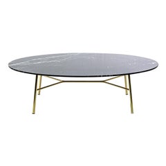 Yuki Oval Coffee Table with Black Marquinia Top #2 by EP Studio