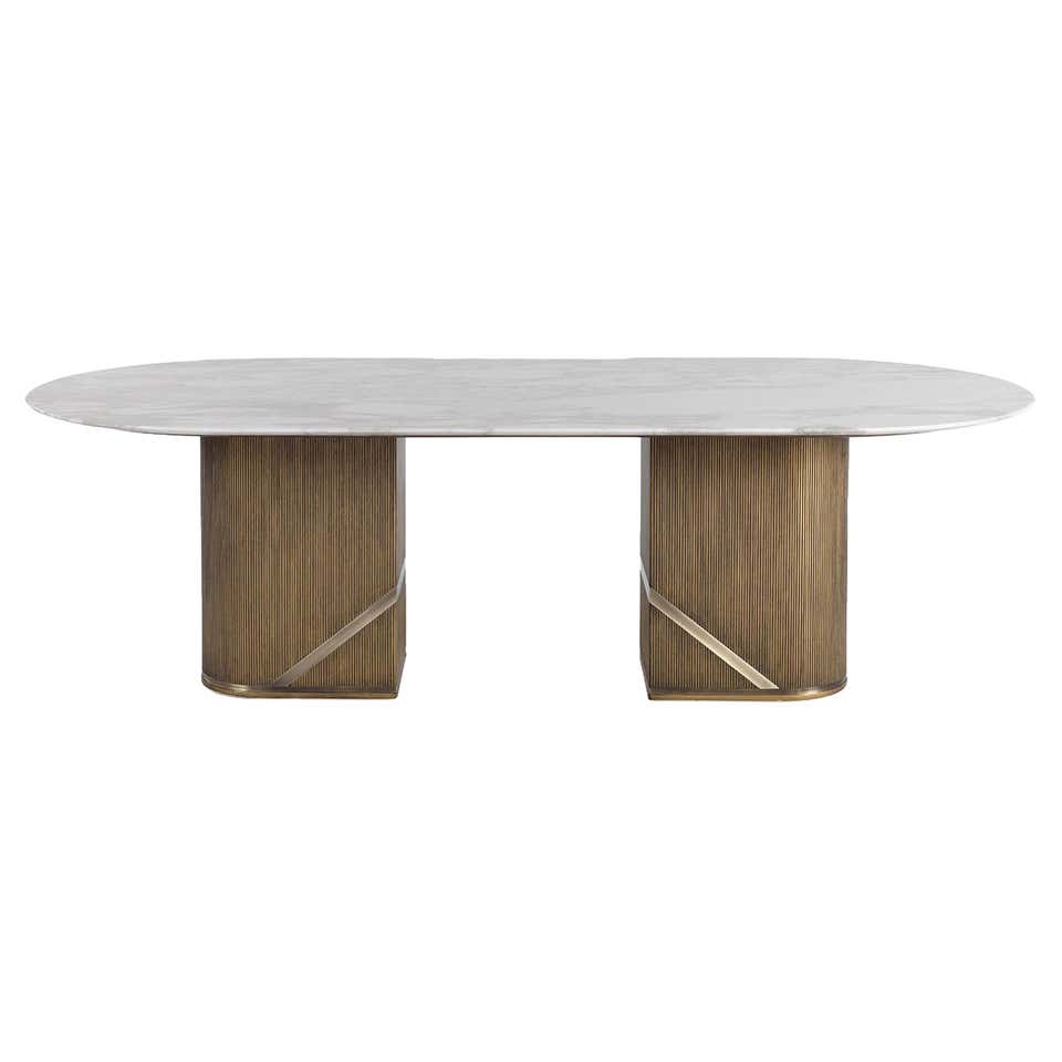 Tomo 2-Leg Tobacco Dining Table For Sale at 1stDibs