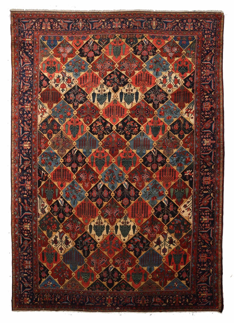 Antique Area Rug Bakhtiar Design For Sale at 1stDibs