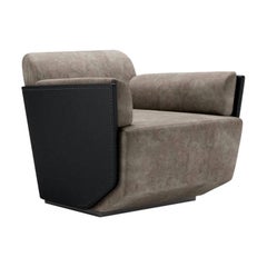 Contemporary Armchair Leather Outer Case and Nabuk leather inner upholstery