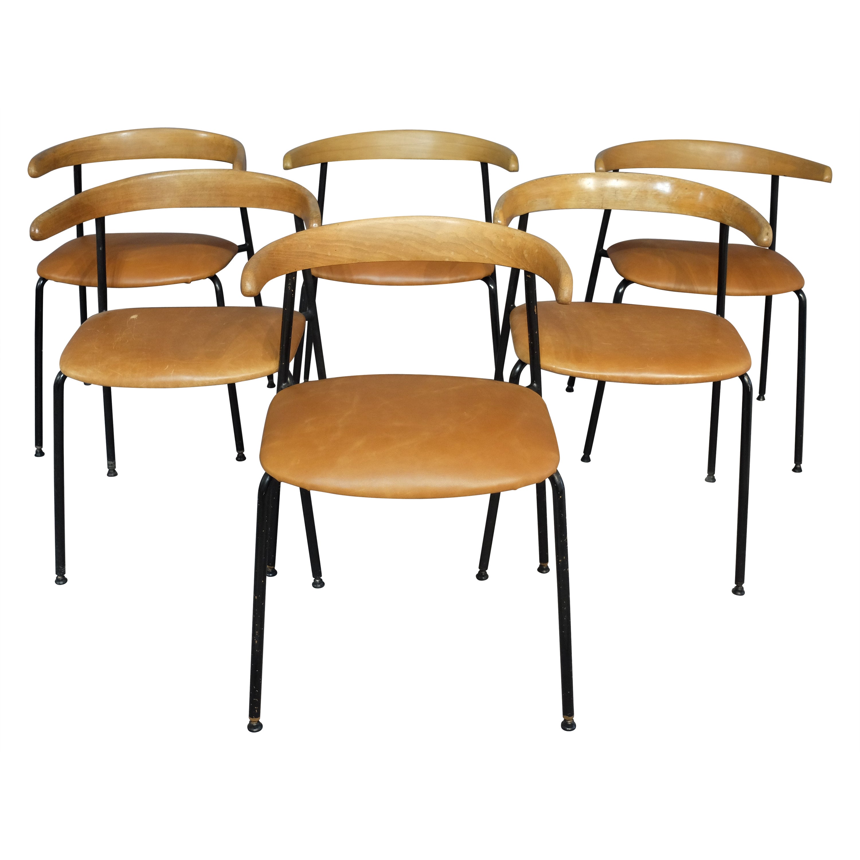 6 Rare museum Conran C20 Havana dining chairs  "JFK" The Chair  Wegner Cowhorn  For Sale