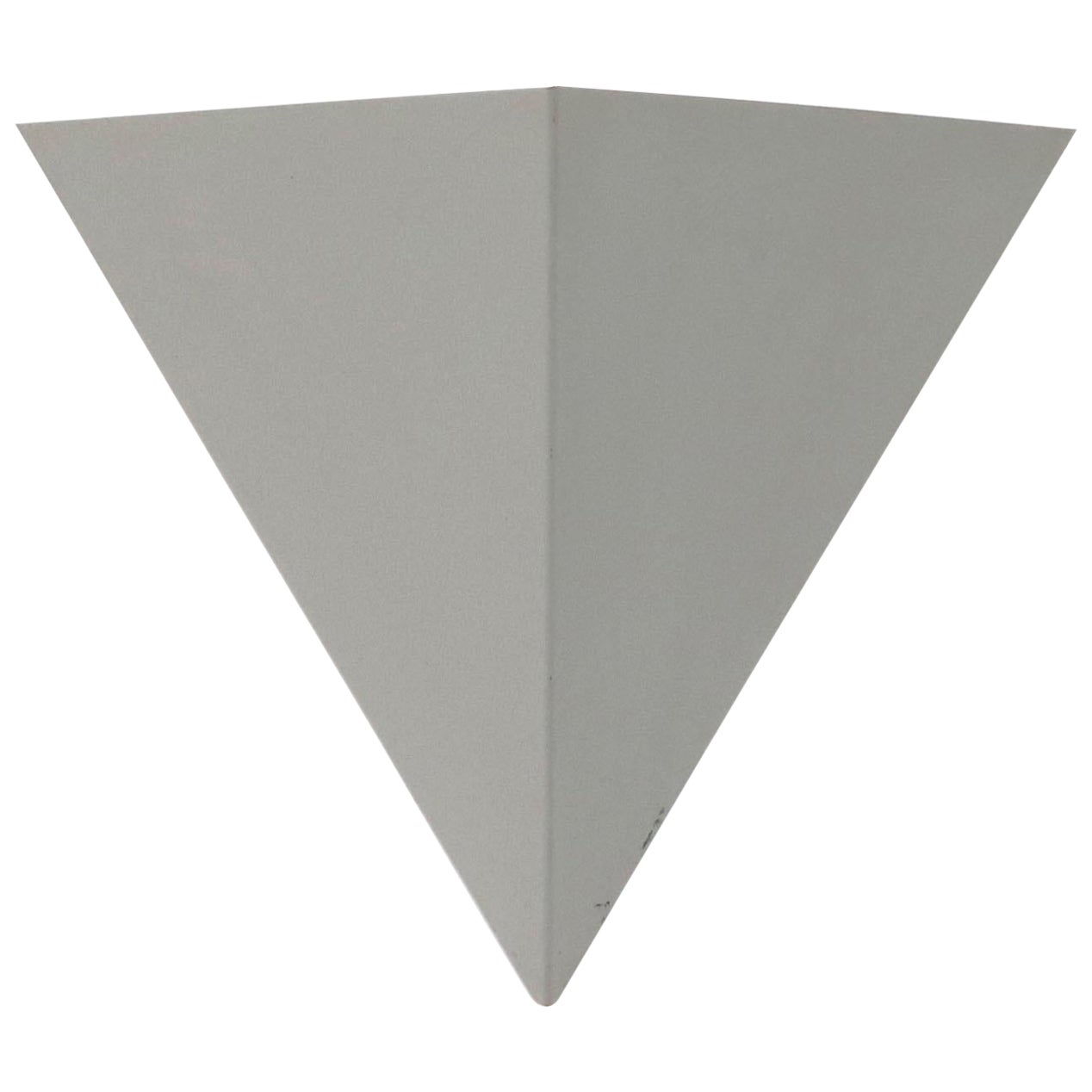 Rare Anvia Sleek Gray Enameled Aluminum Triangular Wall Sconce