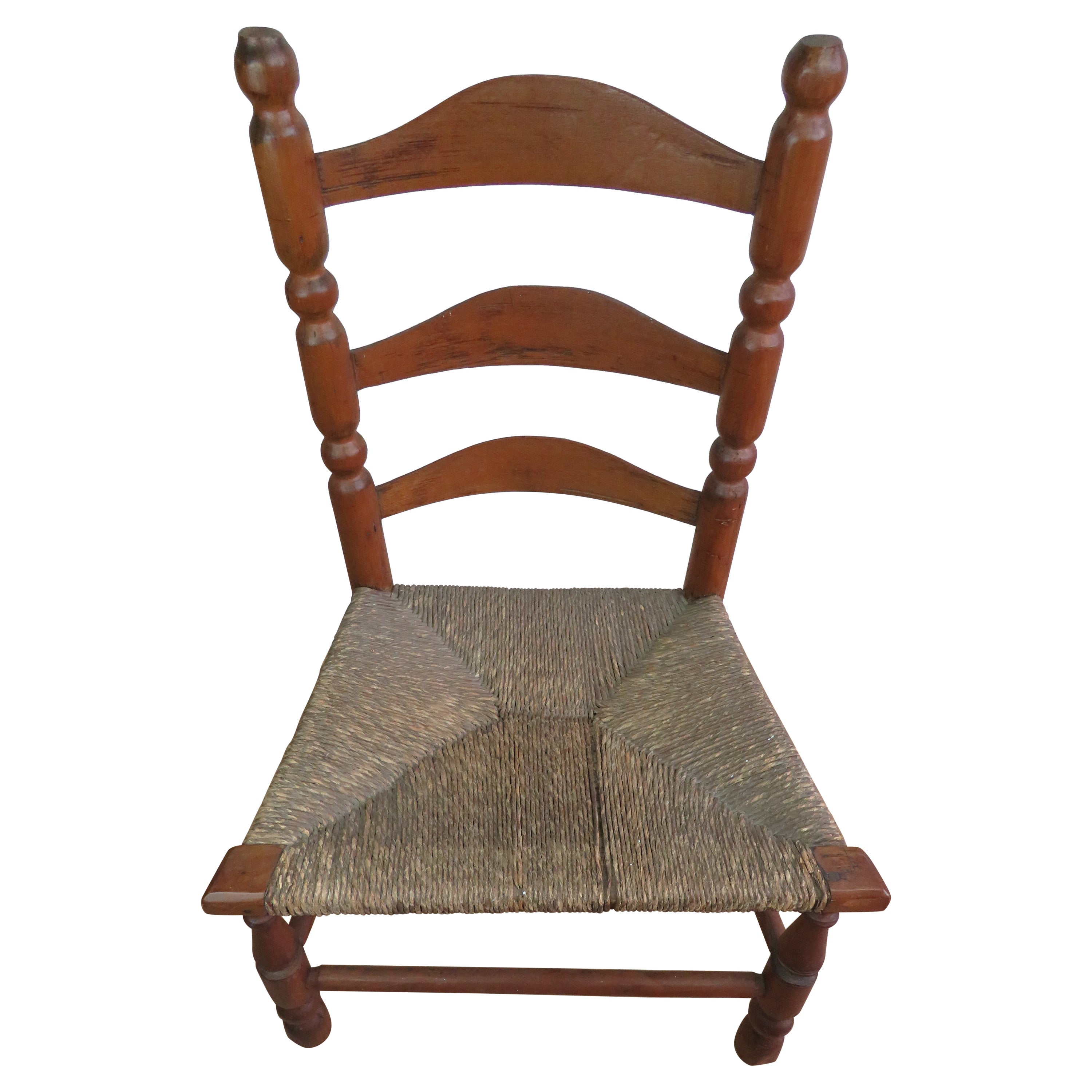 18th Century Nantucket Fireside Ladder Back Side Chair, circa 1780 For Sale