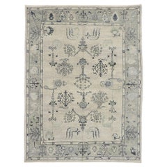 New Contemporary Gray Turkish Oushak Rug with Modern Belgian Style