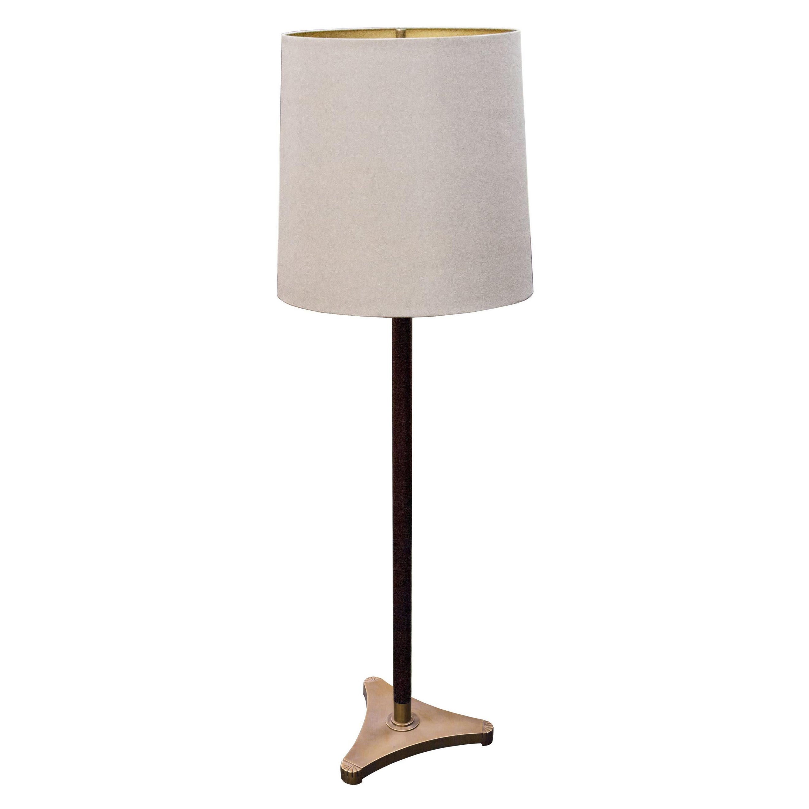 Mid-Century Modern Mahogany Brass Floor Lamp, Italy, 1960 For Sale