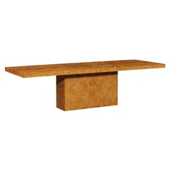 Sublime Bookmatch Olivewood Extension Dining Table by Arthur Umanoff, c 1975