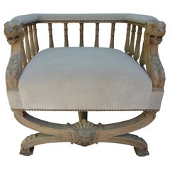 Französischer Stuhl aus gebleichtem Nussbaumholz, 19. Jahrhundert