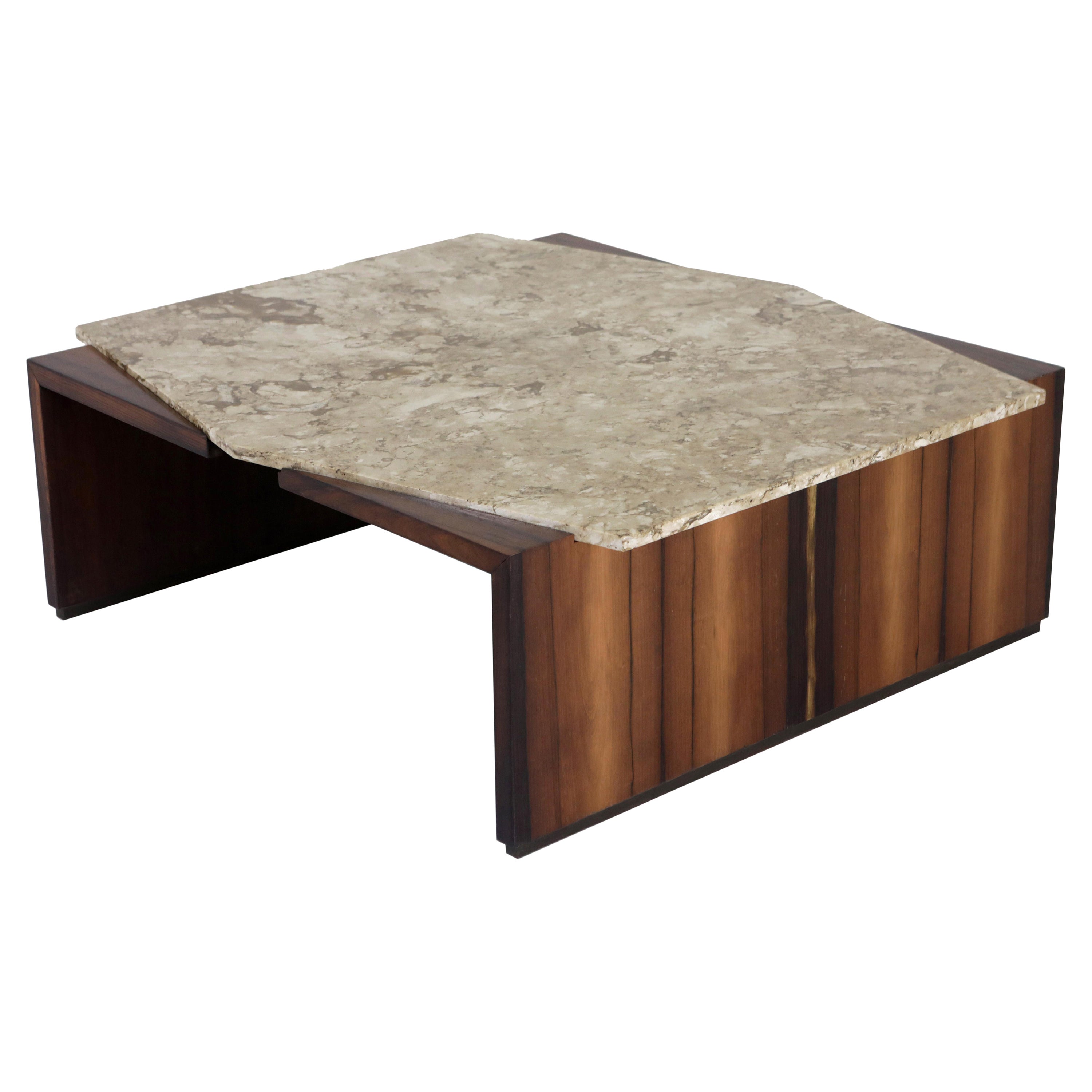 Mid-Century Modern Marble Top Center Table by Forma Manufacture, Brazil, 1950s