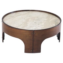 Mid-Century Modern Round Marble Top Center Table, Brazil, 1960s