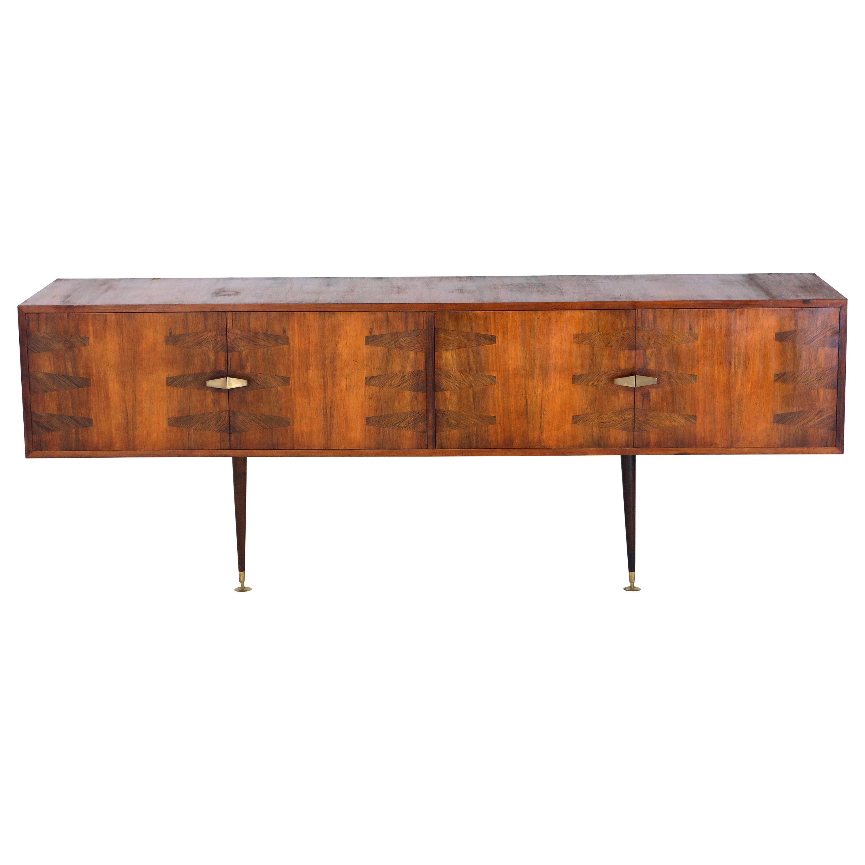 Mid-Century Modern Wall-Mounted Buffet by Brazilian Designer Giuseppe Scapinelli For Sale