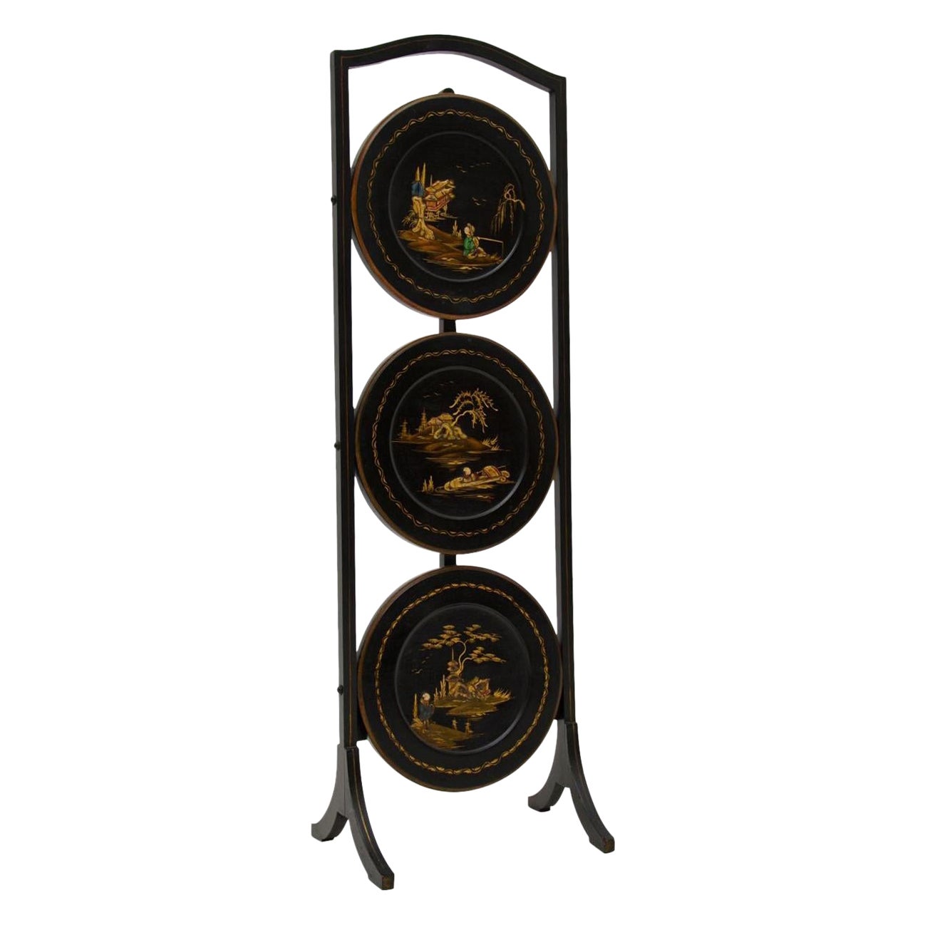 Antique Lacquered Chinoiserie Cake Stand