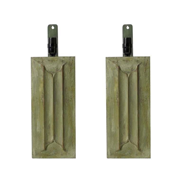 Pair of Painted Wood Wall Sconces For Sale