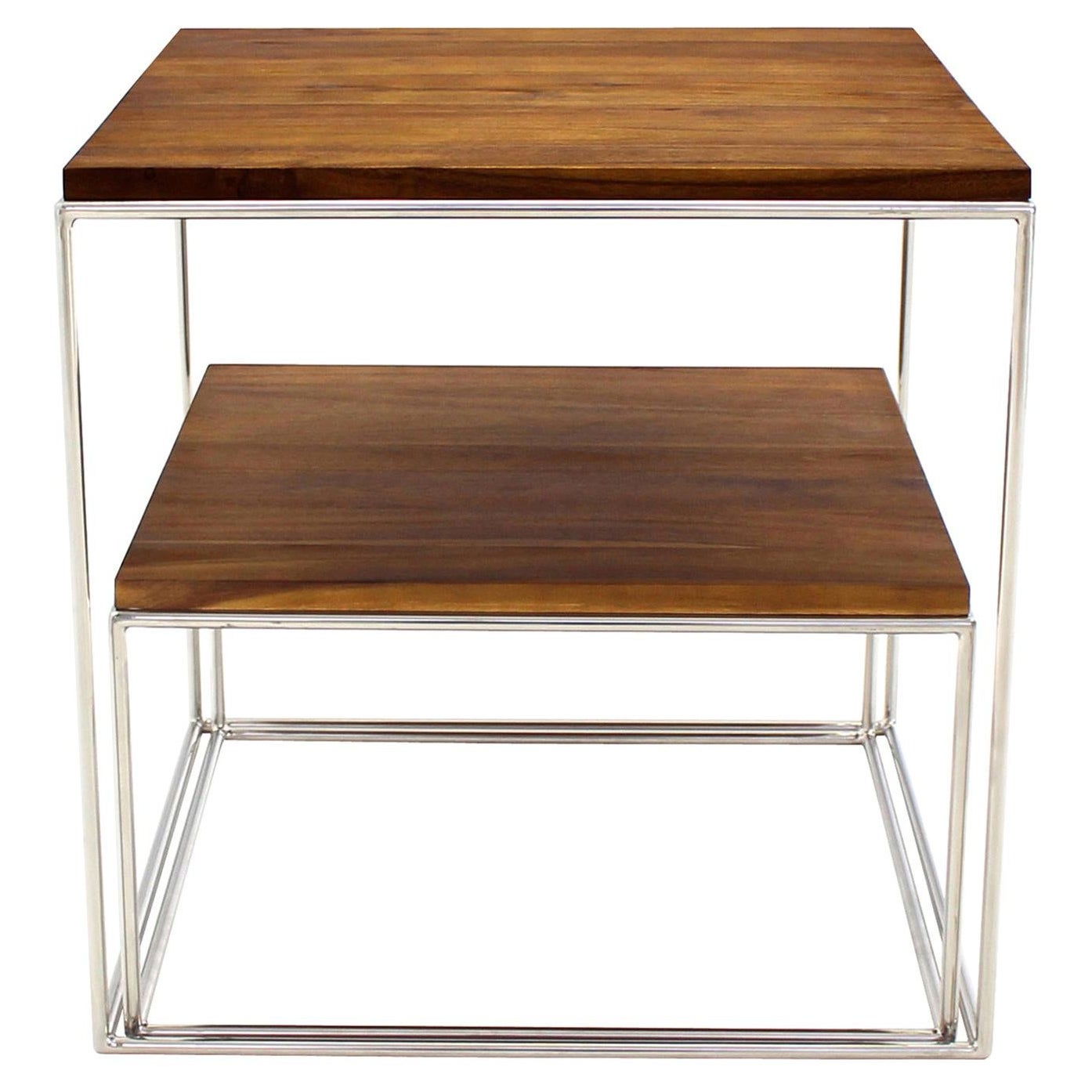 Solide Edelstahl Chrom Cube Nesting Ende Seite Schritt Occasional Tables Set