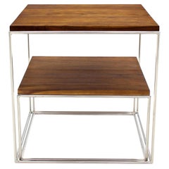 Solide Edelstahl Chrom Cube Nesting Ende Seite Schritt Occasional Tables Set
