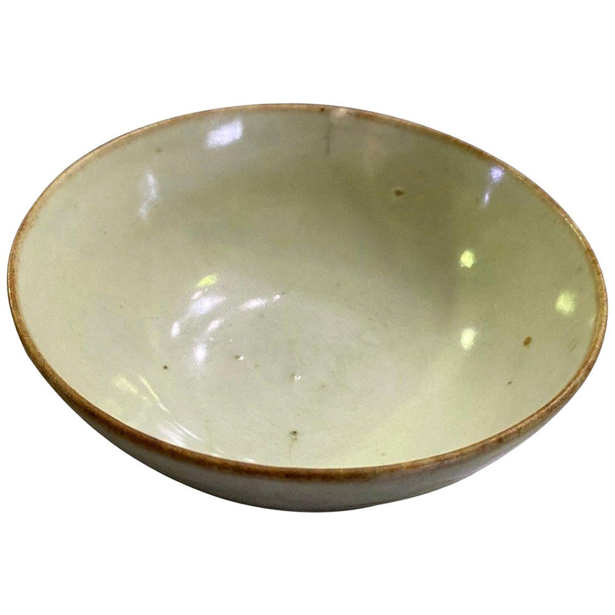 Korean Joseon Dynasty Glazed Pottery Ceramic Hakame Chawan Tea Bowl For Sale