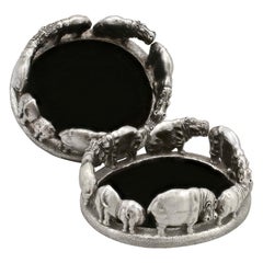 Cast Sterling Silver Coasters by Patrick Mavos