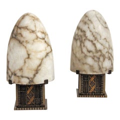 Art Deco Bullet-Shape Table Lamps by Michel Zadounaïsky, Circa 1930