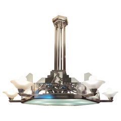 Huge French Art Deco Chandelier by G.M. Boretti for Boretti Of Lyon