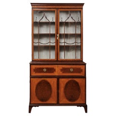 18th Century English Satinwood Secretary Bookcase