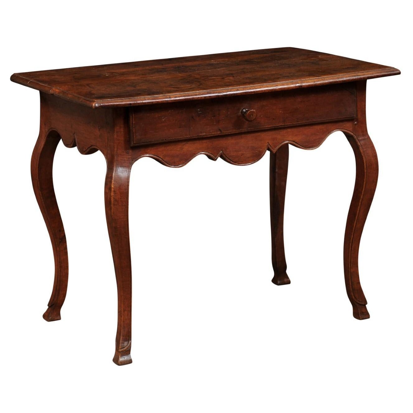  Louis XV Period Walnut Side Table with Drawer, France ca. 1740 For Sale