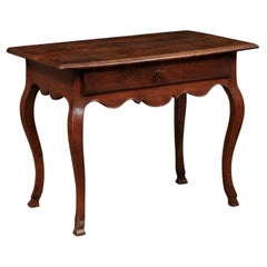 Antique  Louis XV Period Walnut Side Table with Drawer, France ca. 1740