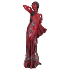 Retro Royal Doulton Flambe Limited Edition Figurine, Eastern Grace, circa 1996