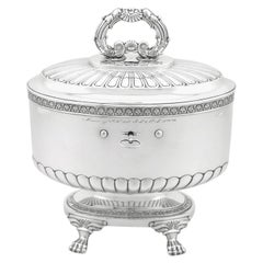 Antique 19th Century Sterling Silver Locking Biscuit Box