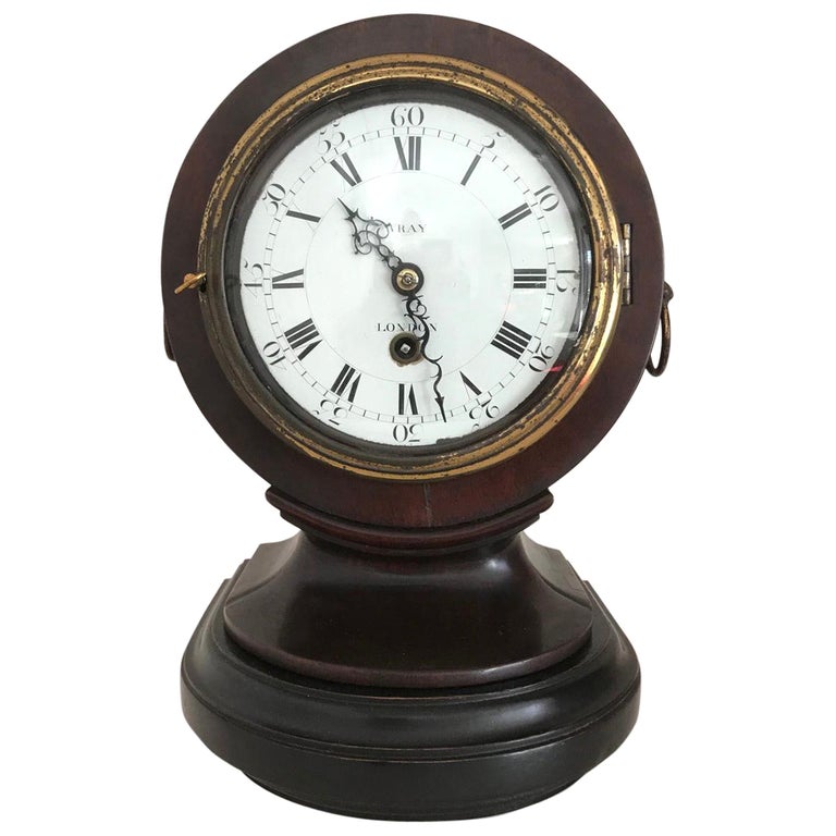 Drum Head Clock with Verge Escapement Signed Wray, London For