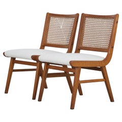 Set of 2 Sidechairs with Viennese Wicker, 1950's