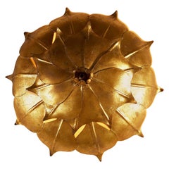 Vintage 1960s French Gold double petal wall Light / Wall Art