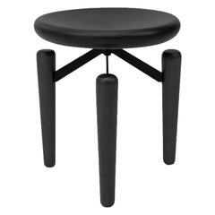 Footstool Tripod in Ebonized Wood