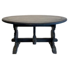 19th Century Light-Grey Italian Pinewood Folding Table, Antique Dining Table