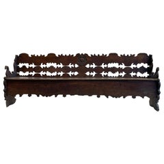 18th Century Dark-Brown Italian Cassapanca, Antique Walnut Storage Bench