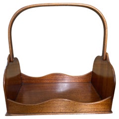 English Mahogany Book Carrier, Late 19th Century