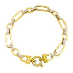 Vintage Estate 18k White and Yellow Gold Open-Link Bracelet by OTC