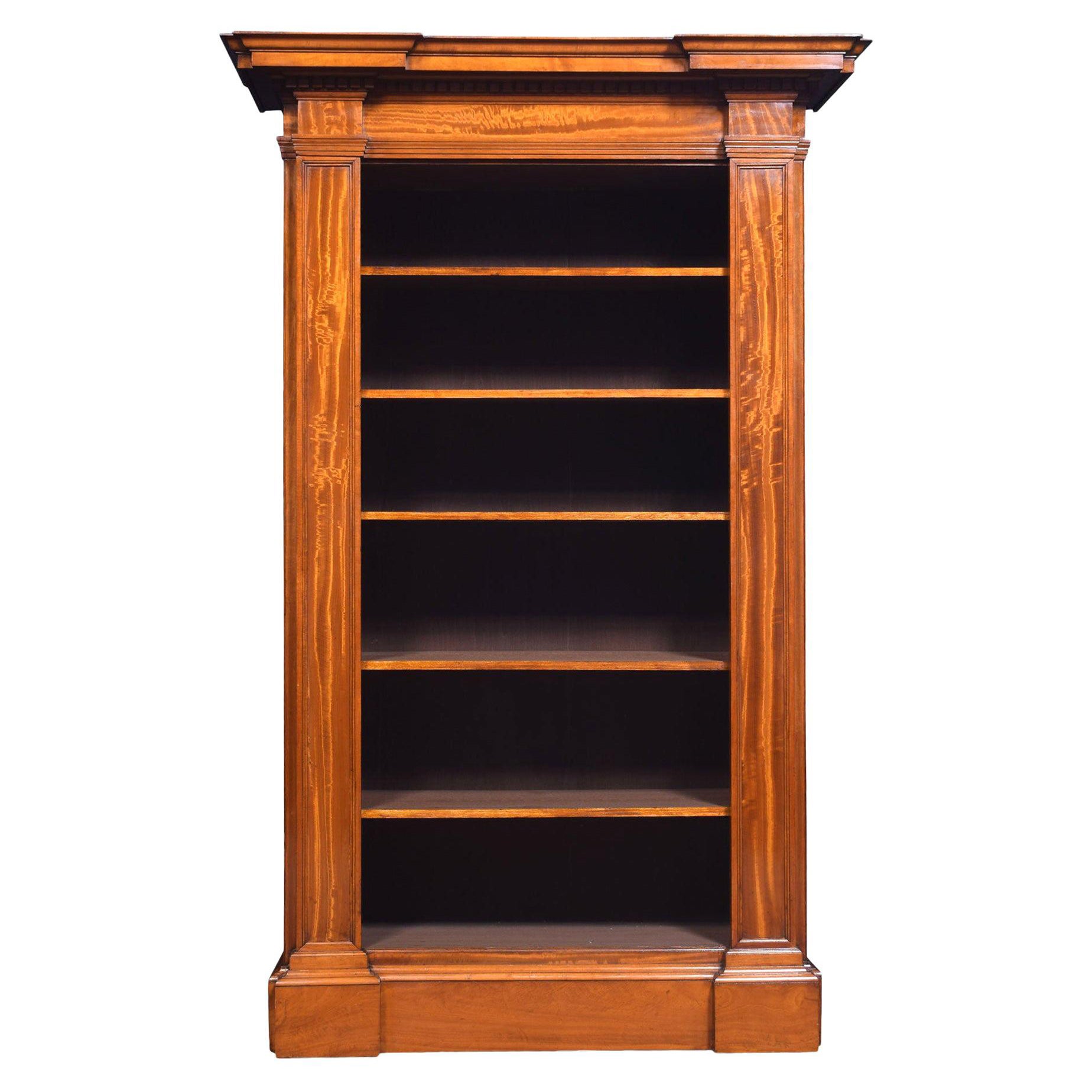 19th Century Satinwood Open Bookcase For Sale