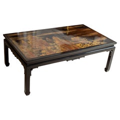 Large Japanese Lacquered Coffee Table