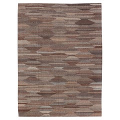 Versatile and Natural Color-Tone Flat-Weave Kilim for a Modern or Classic Design