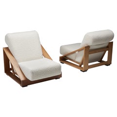 Italian Geometric Boucle Lounge Chairs by Patio and Toso for Stilwood